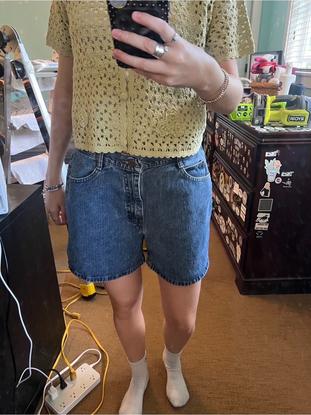 Dark denim shorts